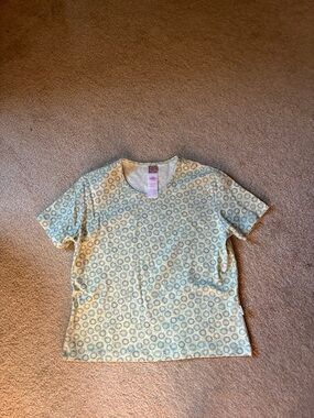 Oilily Short Sleeve Floral Tee - Cream & Blue